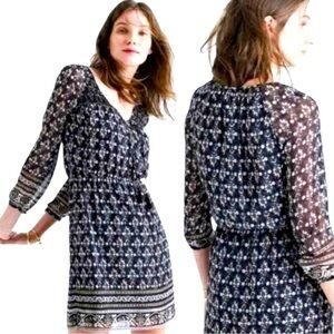 Madewell Bohemian woodland burnished Floral smocked long Sleeve festival Dress